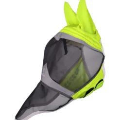 FlyGuard by Shires Vliegenmasker Pro Hi-Viz Fine Mesh met Oren en Neus Fluo Geel