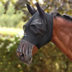 FlyGuard by Shires Vliegenmasker Pro Stretch met Oren en Franjes Jet