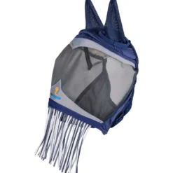 FlyGuard by Shires Vliegenmasker Pro Fine Mesh met Oren en Franjes Navy