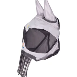 FlyGuard by Shires Vliegenmasker Pro Sun Shade met Oren en Franjes Wit