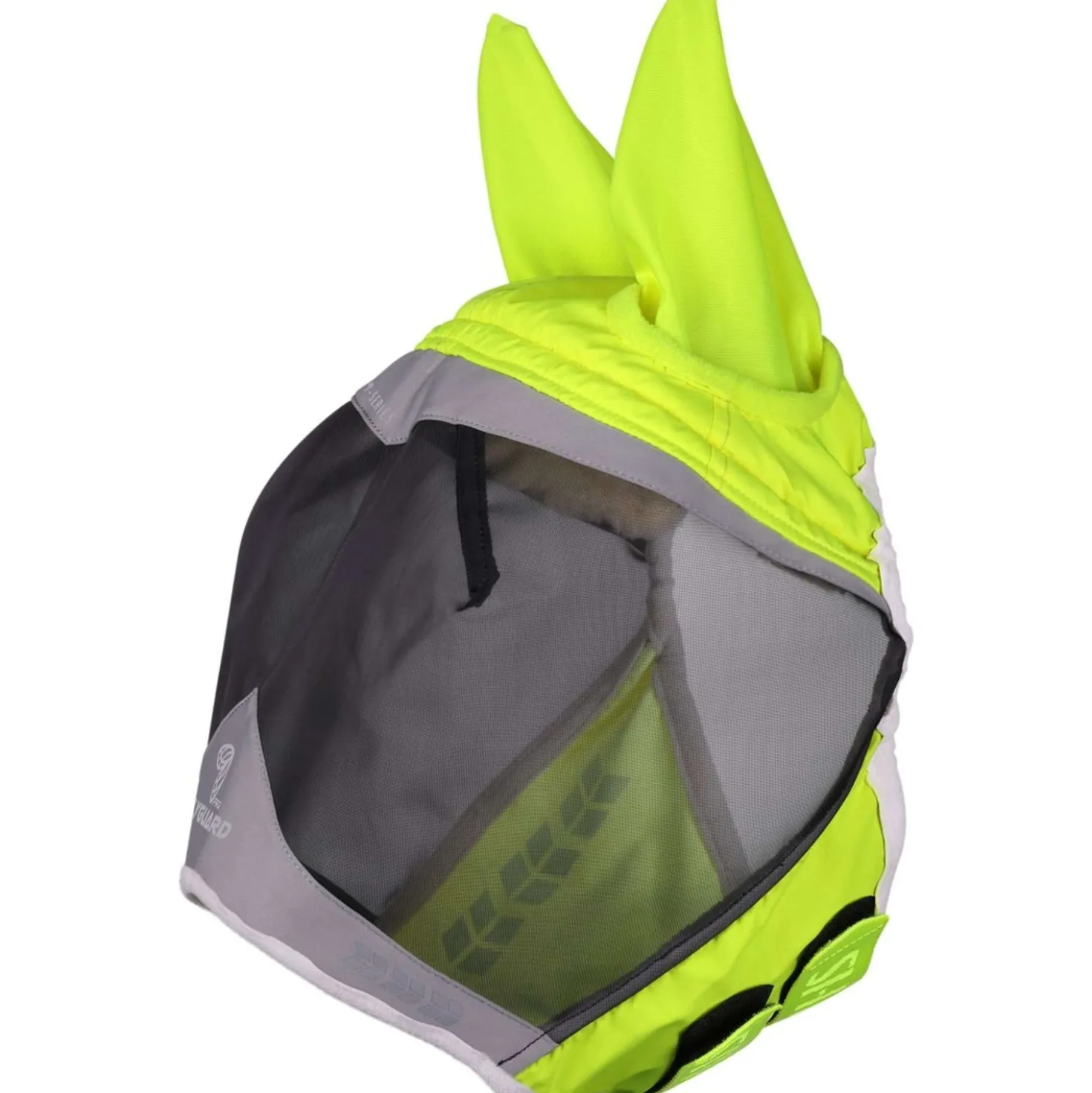 FlyGuard by Shires Vliegenmasker Pro Hi-Viz Fine Mesh met Oren Fluo Geel