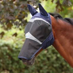 FlyGuard by Shires Vliegenmasker Pro Fine Mesh met Oren en Neusflap Navy