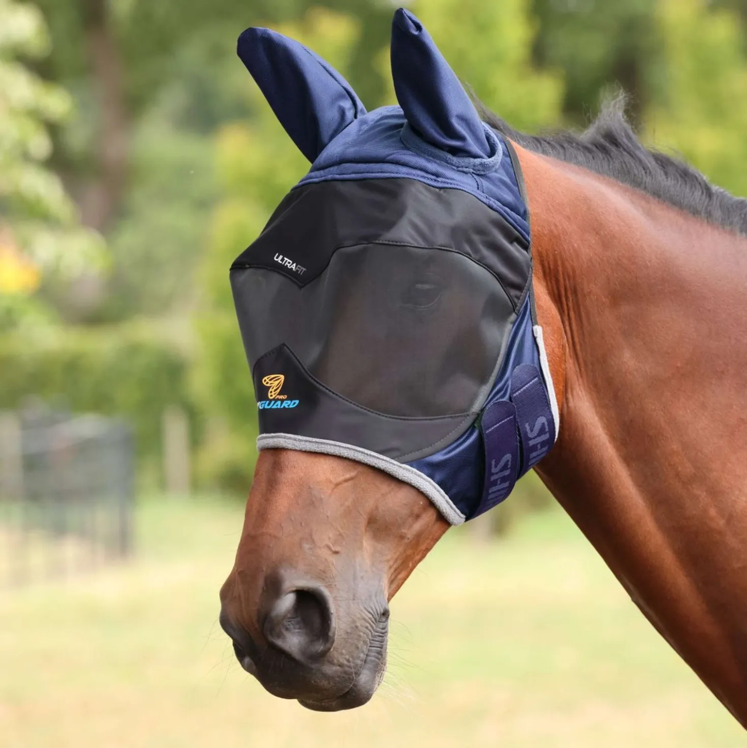 FlyGuard by Shires Vliegenmasker Pro Deluxe met Oren Navy