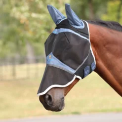 FlyGuard by Shires Vliegenmasker Pro Air Motion met Oren en Neus Deep Airforce Blue