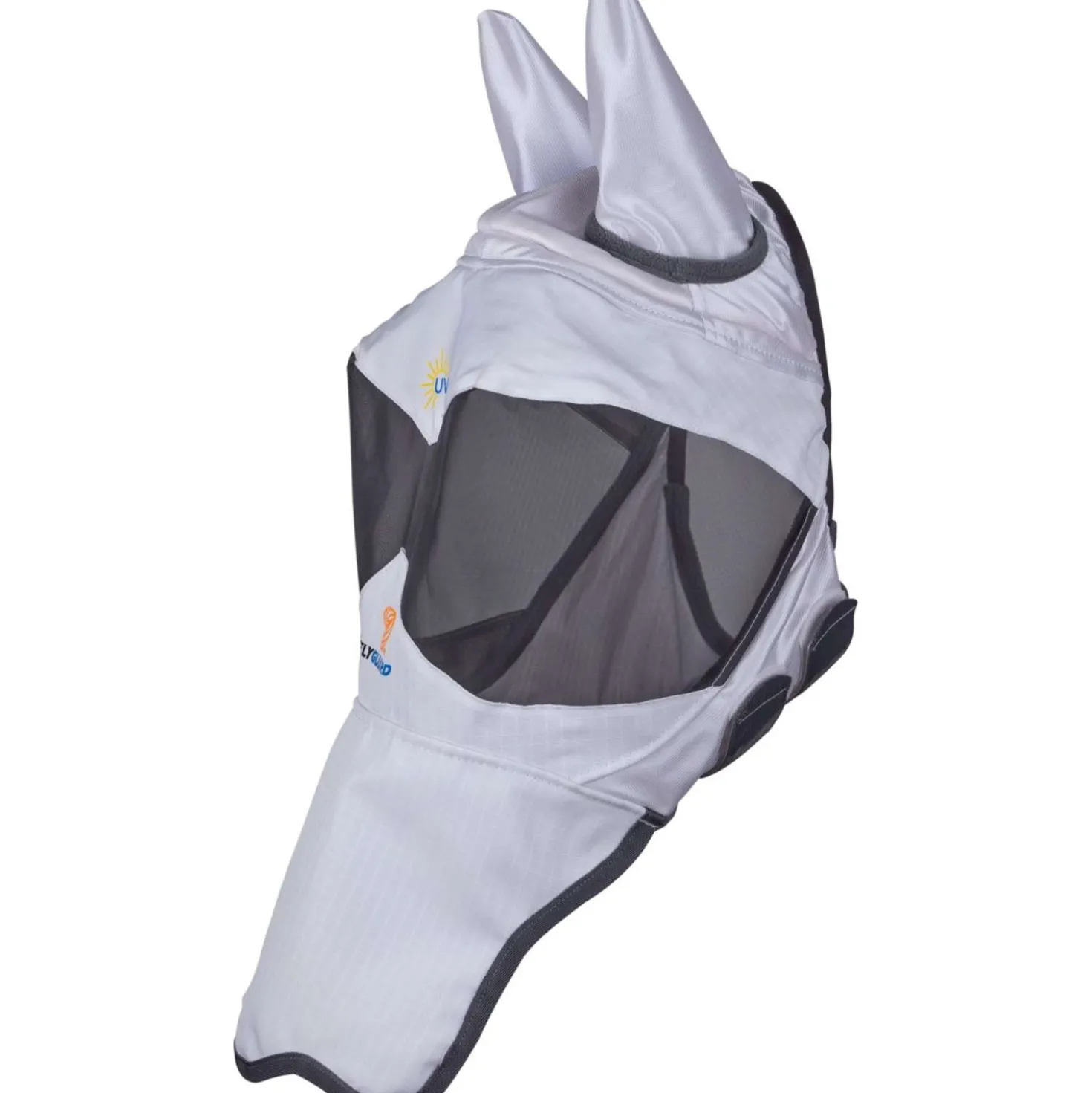 FlyGuard by Shires Vliegenmasker Pro Sun Shade met Oren en Neus Wit