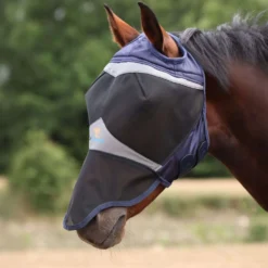 FlyGuard by Shires Vliegenmasker Pro Fine Mesh met Ooruitsparing en Neusflap Navy