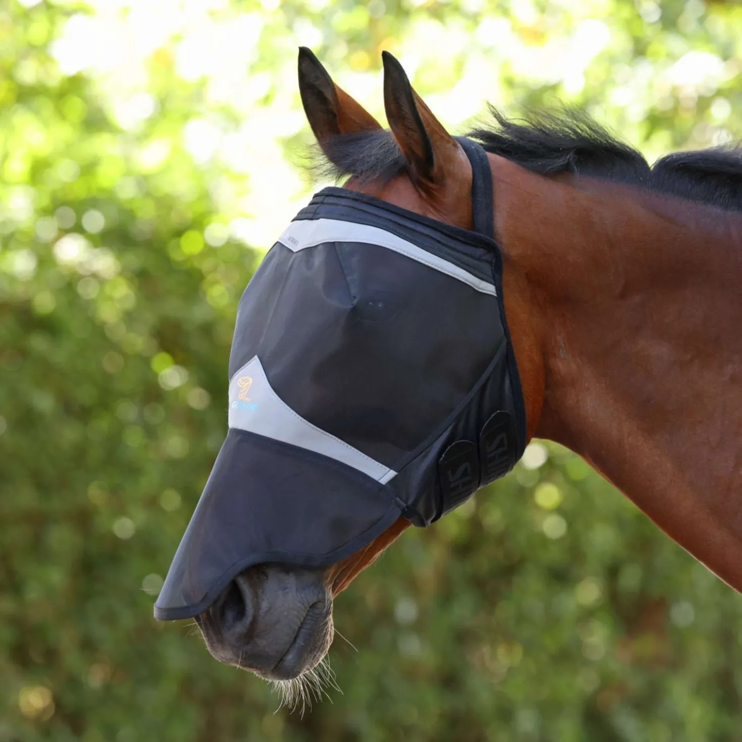 FlyGuard by Shires Vliegenmasker Pro Fine Mesh zonder Oren met Neus Jet