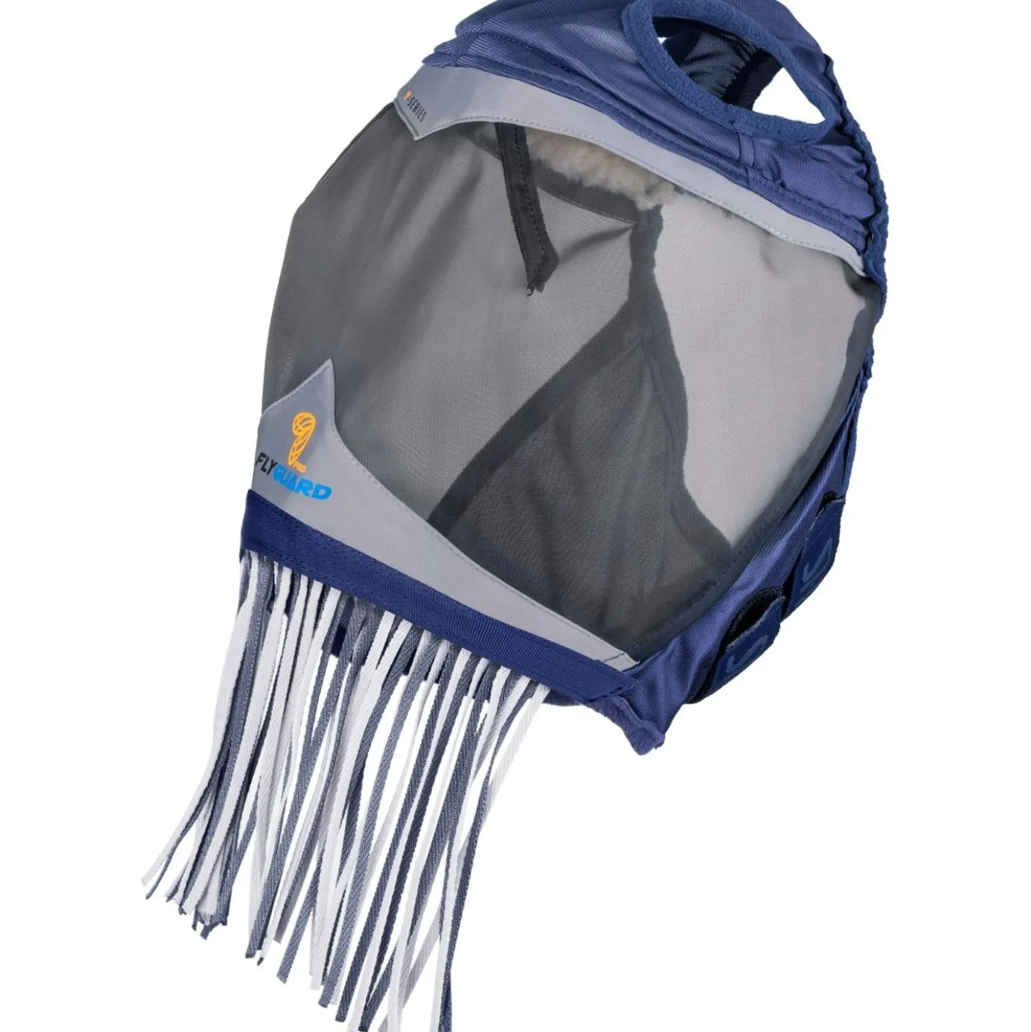 FlyGuard by Shires Vliegenmasker Pro Fine Mesh met Ooruitsparing en Neusfranje Navy