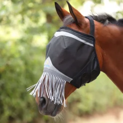 FlyGuard by Shires Vliegenmasker Pro Fine Mesh zonder Oren met Franjes Jet