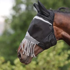 FlyGuard by Shires Vliegenmasker Pro Fine Mesh met Oren en Franjes Jet