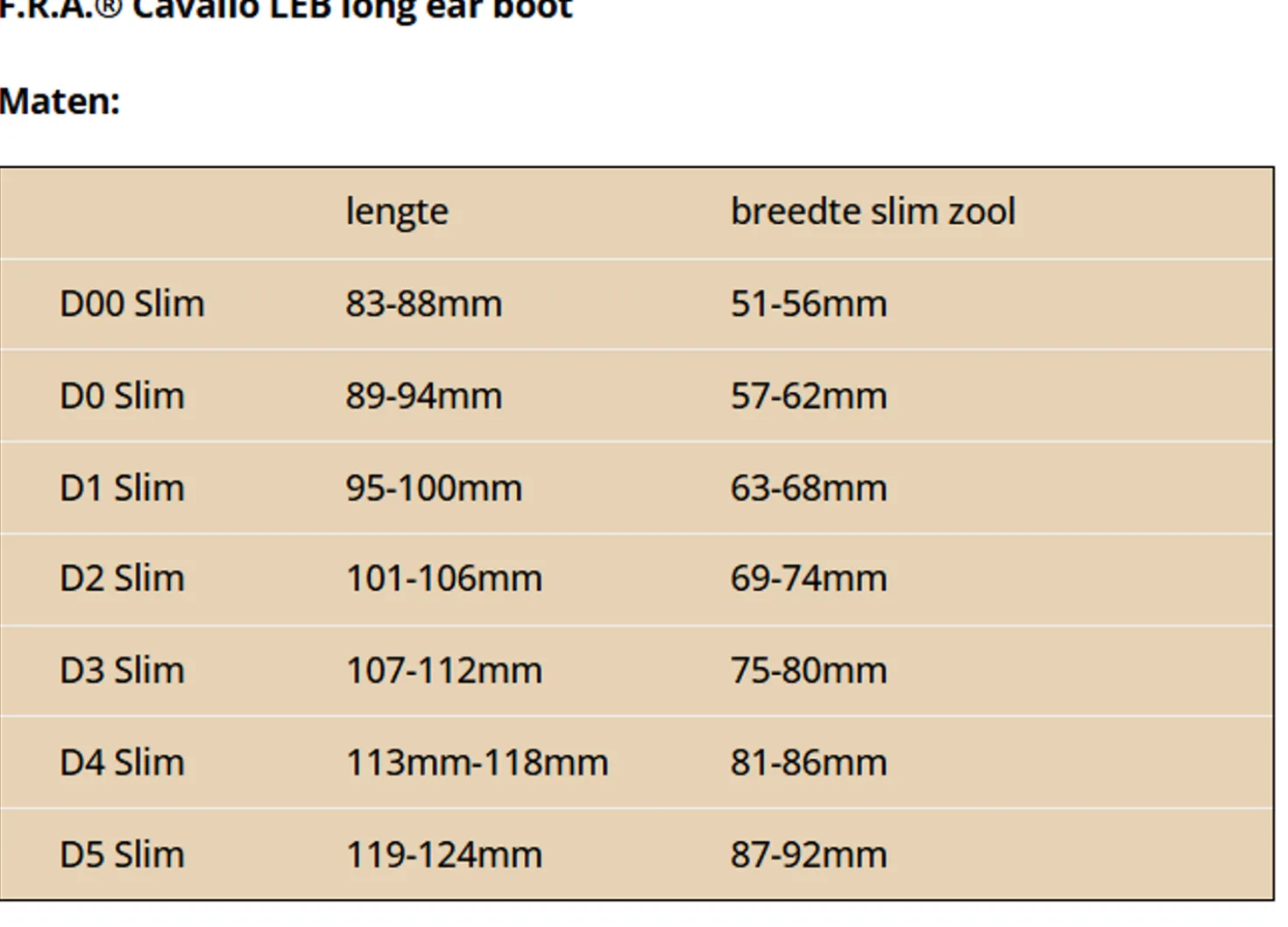 F.R.A. Cavallo Hoefschoen Ezel/Long Ear Boot Zwart