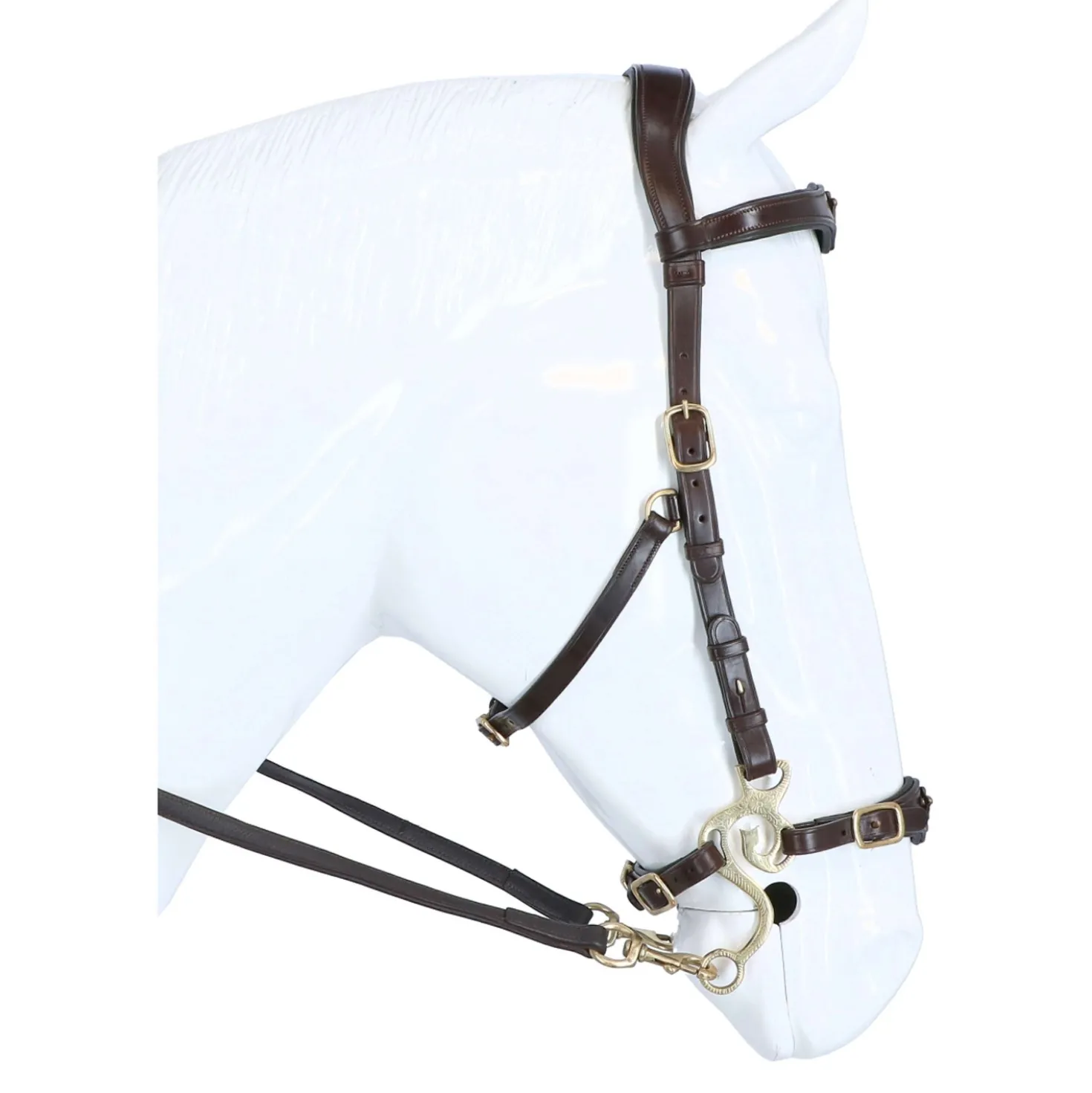 F.R.A. Hackamore Hoofdstel Imperial Softleder Teugels Havana