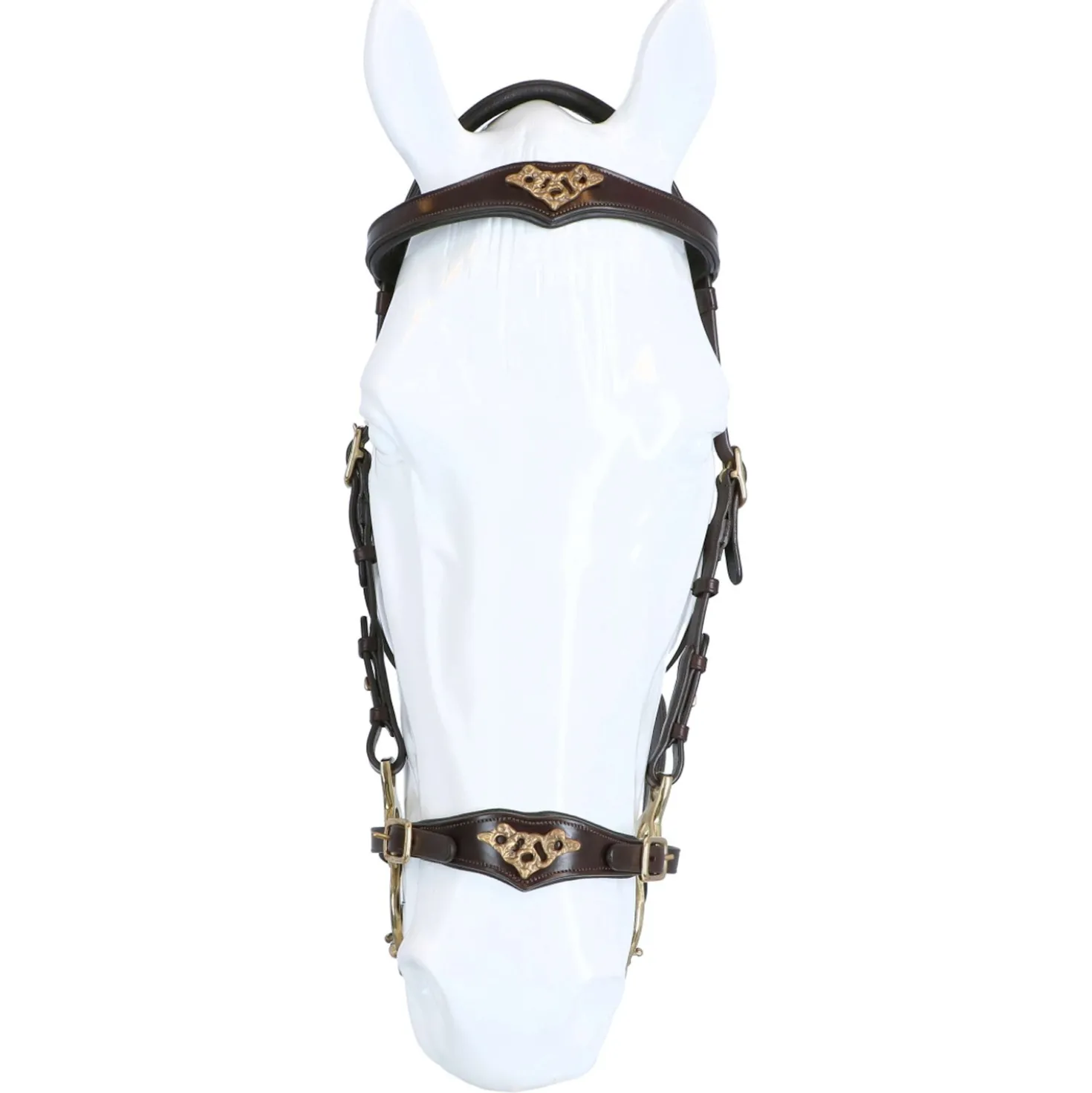 F.R.A. Hackamore Hoofdstel Imperial Softleder Teugels Havana
