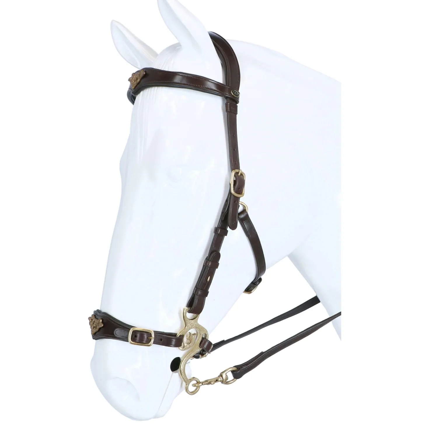F.R.A. Hackamore Hoofdstel Imperial Softleder Teugels Havana
