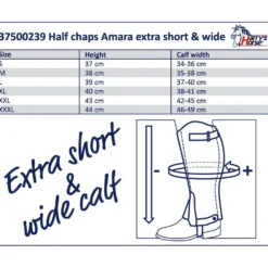 Harry's Horse Chaps Amara Short Wide Zwart