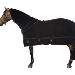 Harry's Horse Fleecedeken met Oprolbare Hals Zwart