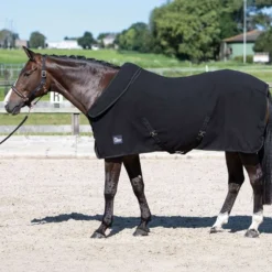 Harry's Horse Fleecedeken met Oprolbare Hals Zwart