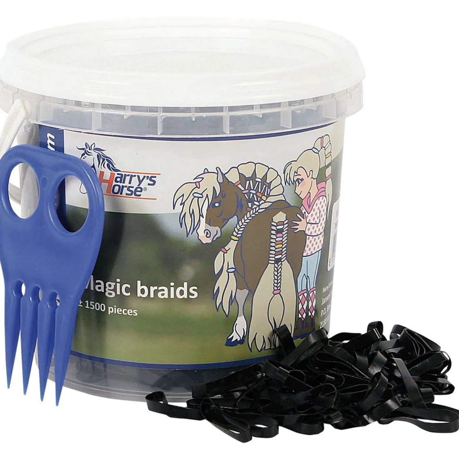 Harry's Horse Haarelastiekjes Magic Braids Pot Zwart