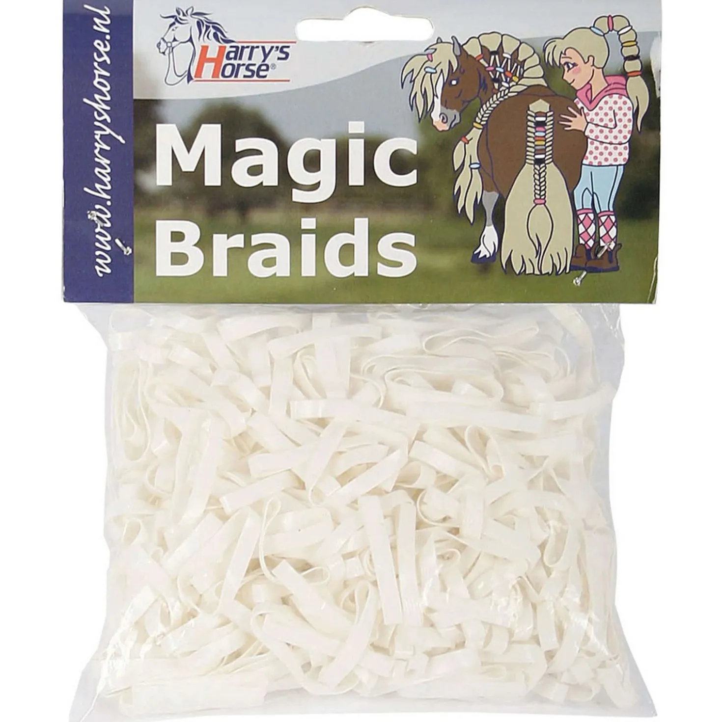 Harry's Horse Haarelastiekjes Magic Braids Zakje Wit
