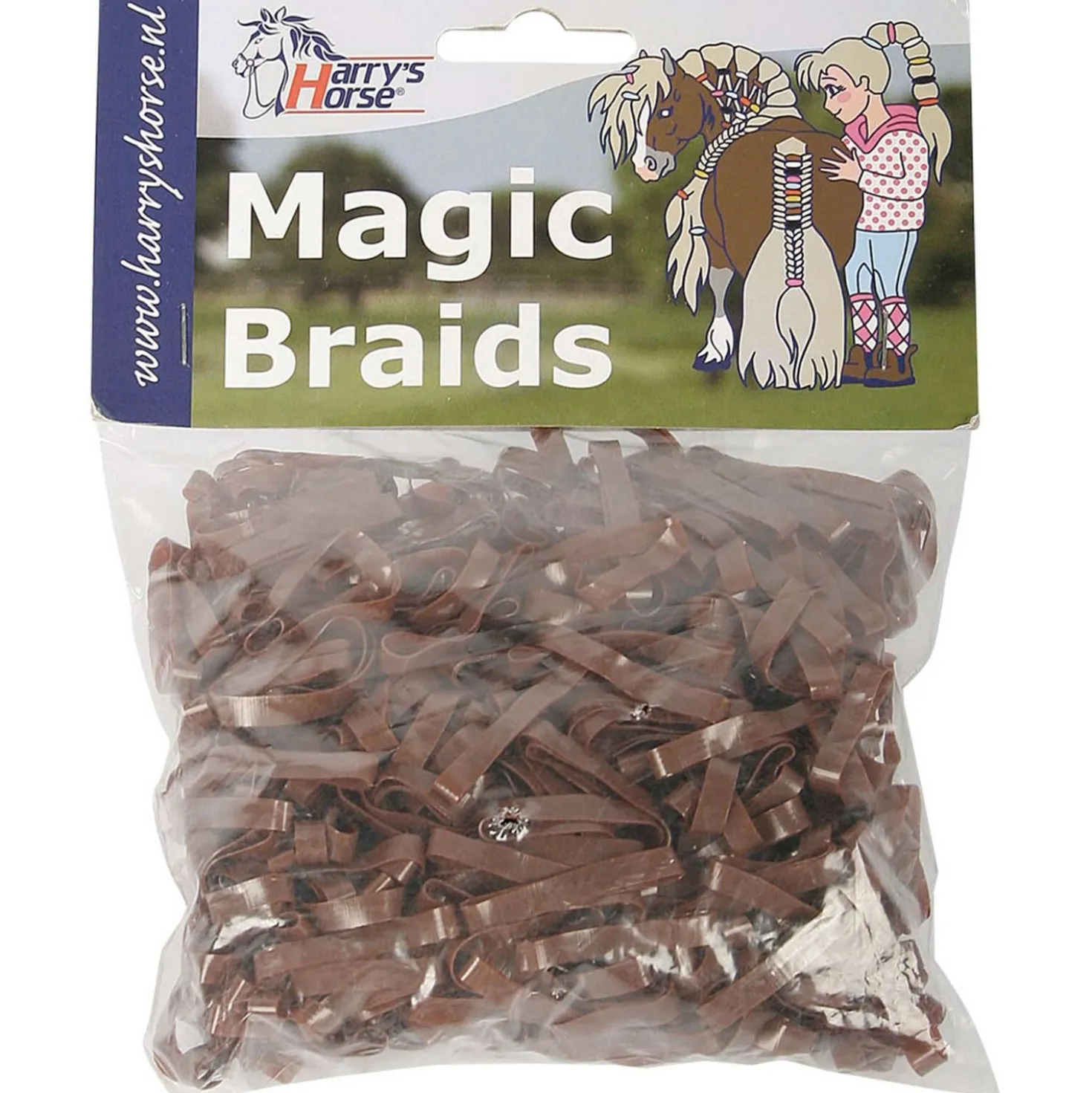 Harry's Horse Haarelastiekjes Magic Braids Zakje Bruin
