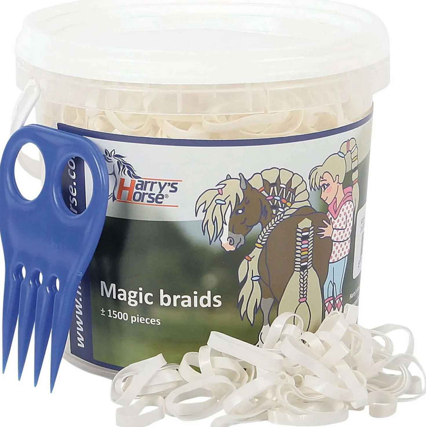 Harry's Horse Haarelastiekjes Magic Braids Pot Wit
