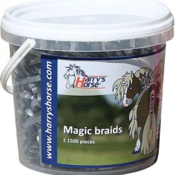 Harry's Horse Haarelastiekjes Magic Braids Pot Zilver