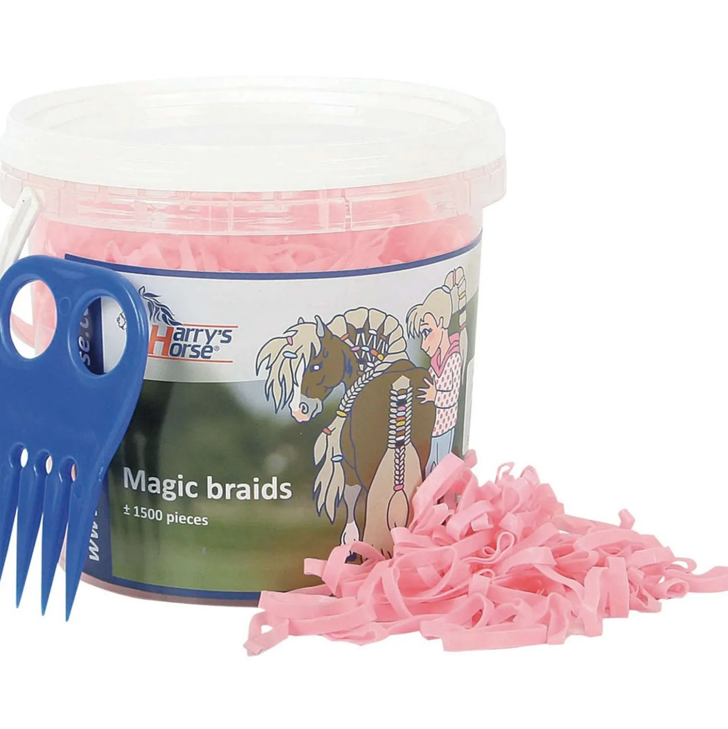 Harry's Horse Haarelastiekjes Magic Braids Pot Roze