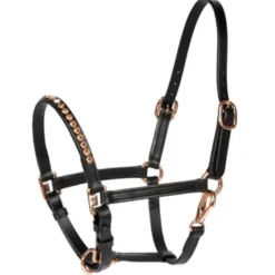 Harry's Horse Halster Crystal Zwart/Roségoud