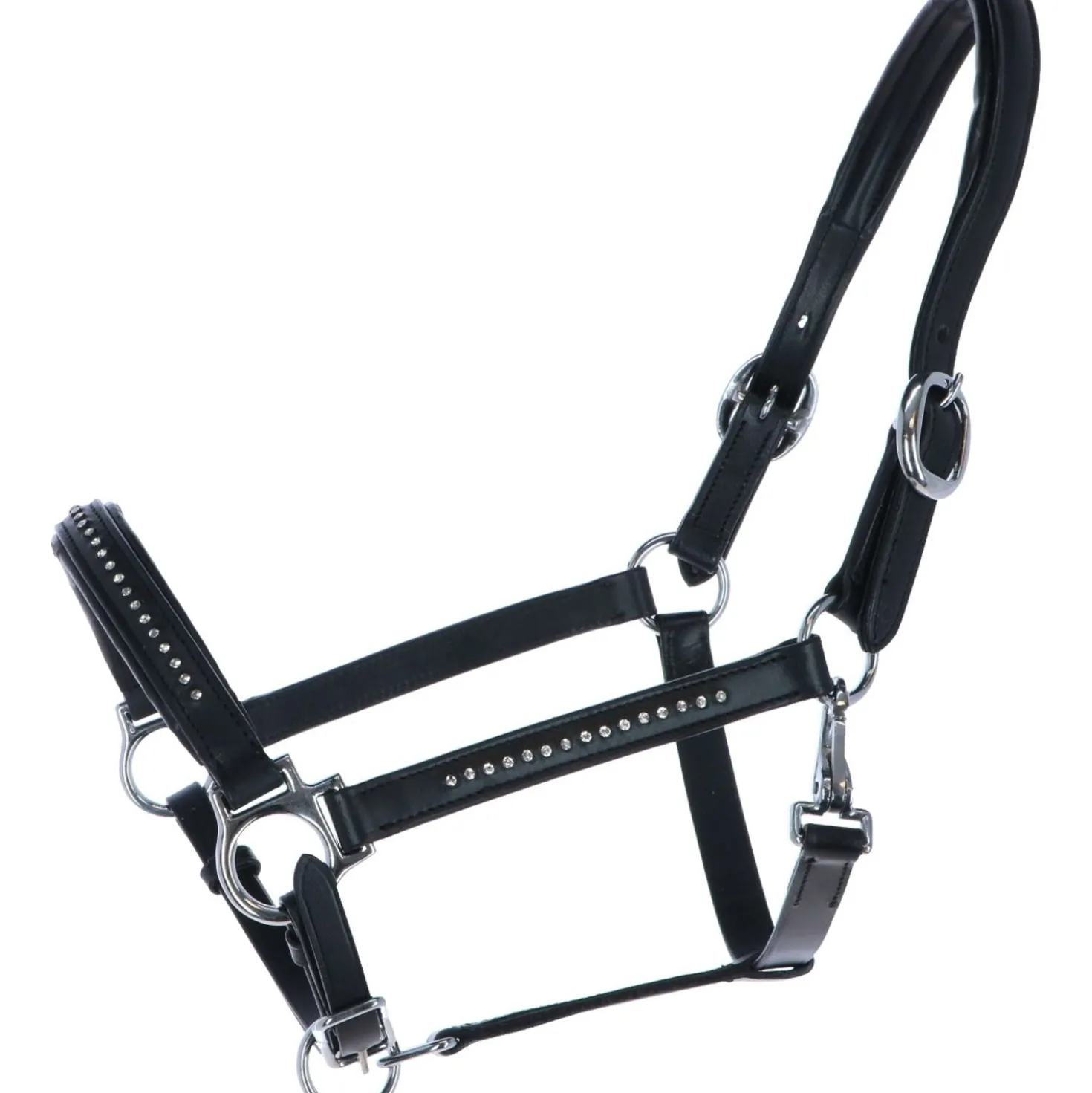 Harry's Horse Halster Finesse Crystal Leder Zwart