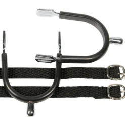 Harry's Horse Knopsporen verchroomd / rubber + riem