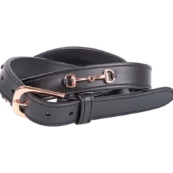 Harry's Horse Riem Bit Leer 2 Zwart/Rosegold