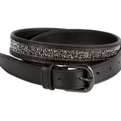Harry's Horse Riem Leder Crystal Drops Gunmetal