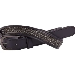 Harry's Horse Riem Leder Crystal Zwart/Gunmetal