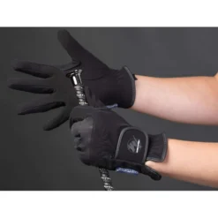 Harry's Horse Rijhandschoenen Domy Suede Mesh Zwart