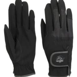 Harry's Horse Rijhandschoenen Domy Suede Mesh Zwart