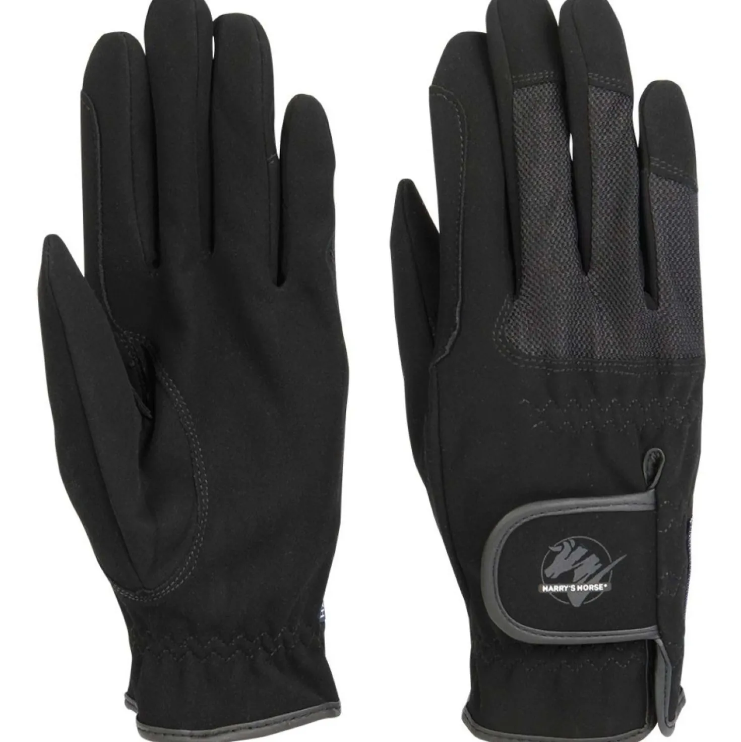 Harry's Horse Rijhandschoenen Domy Suede Mesh Zwart