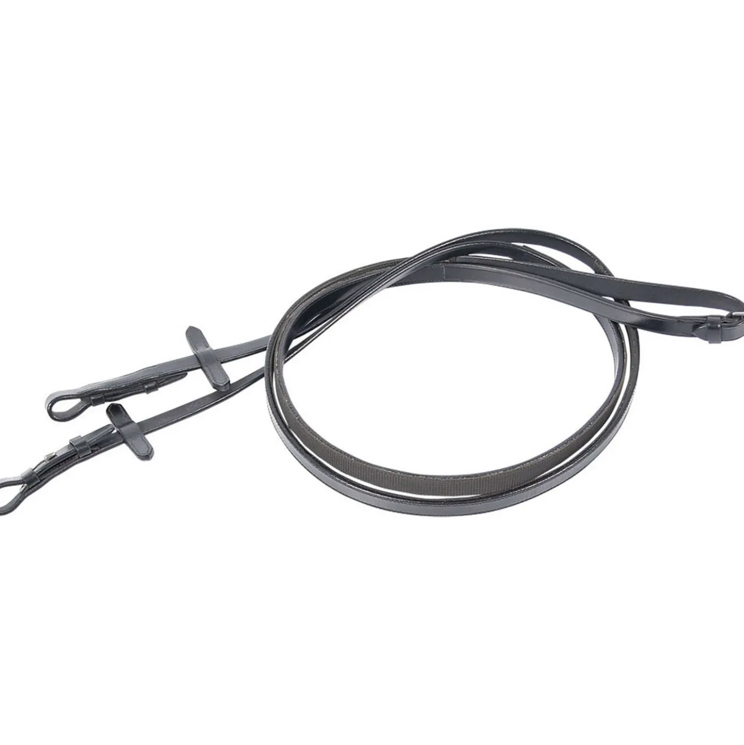 Harry's Horse Teugels Leder Rubber Gevoerd Zwart