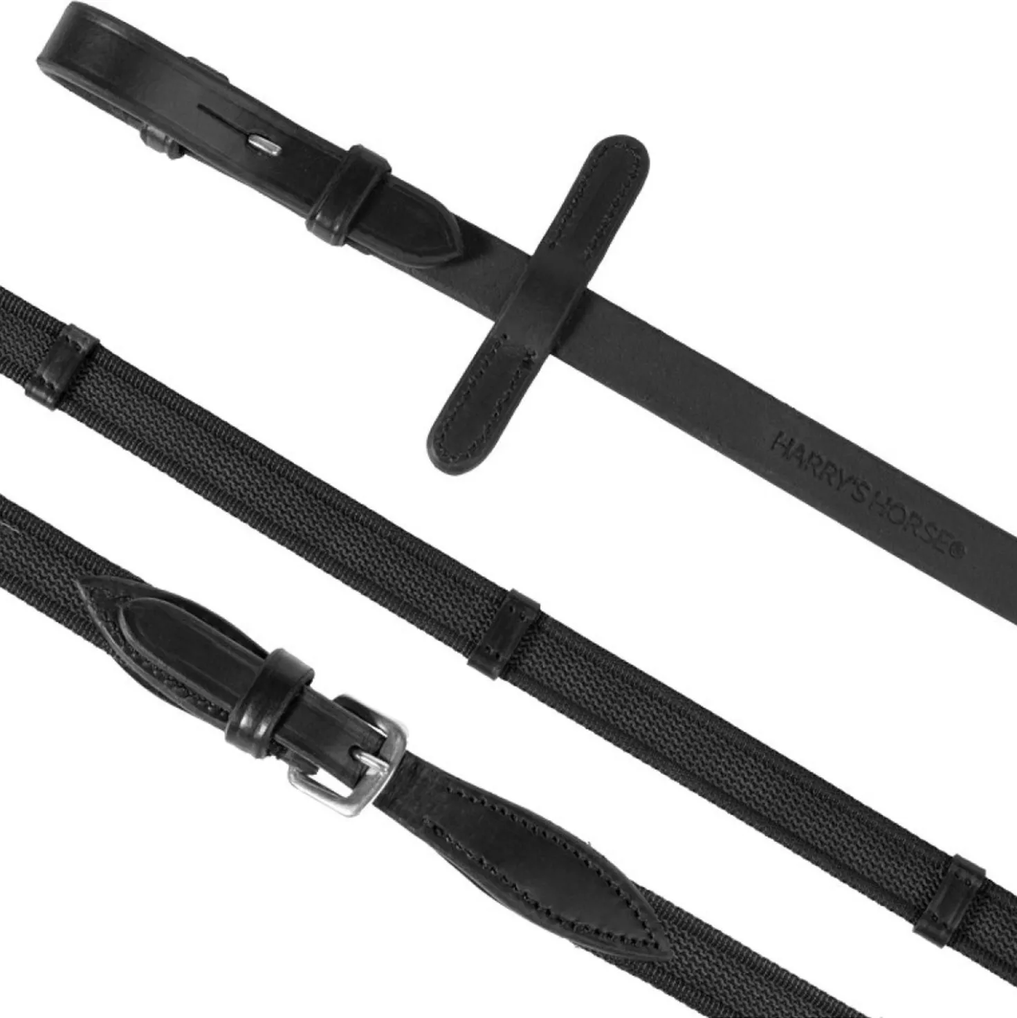Harry's Horse Teugels Supergrip met Stops Zwart