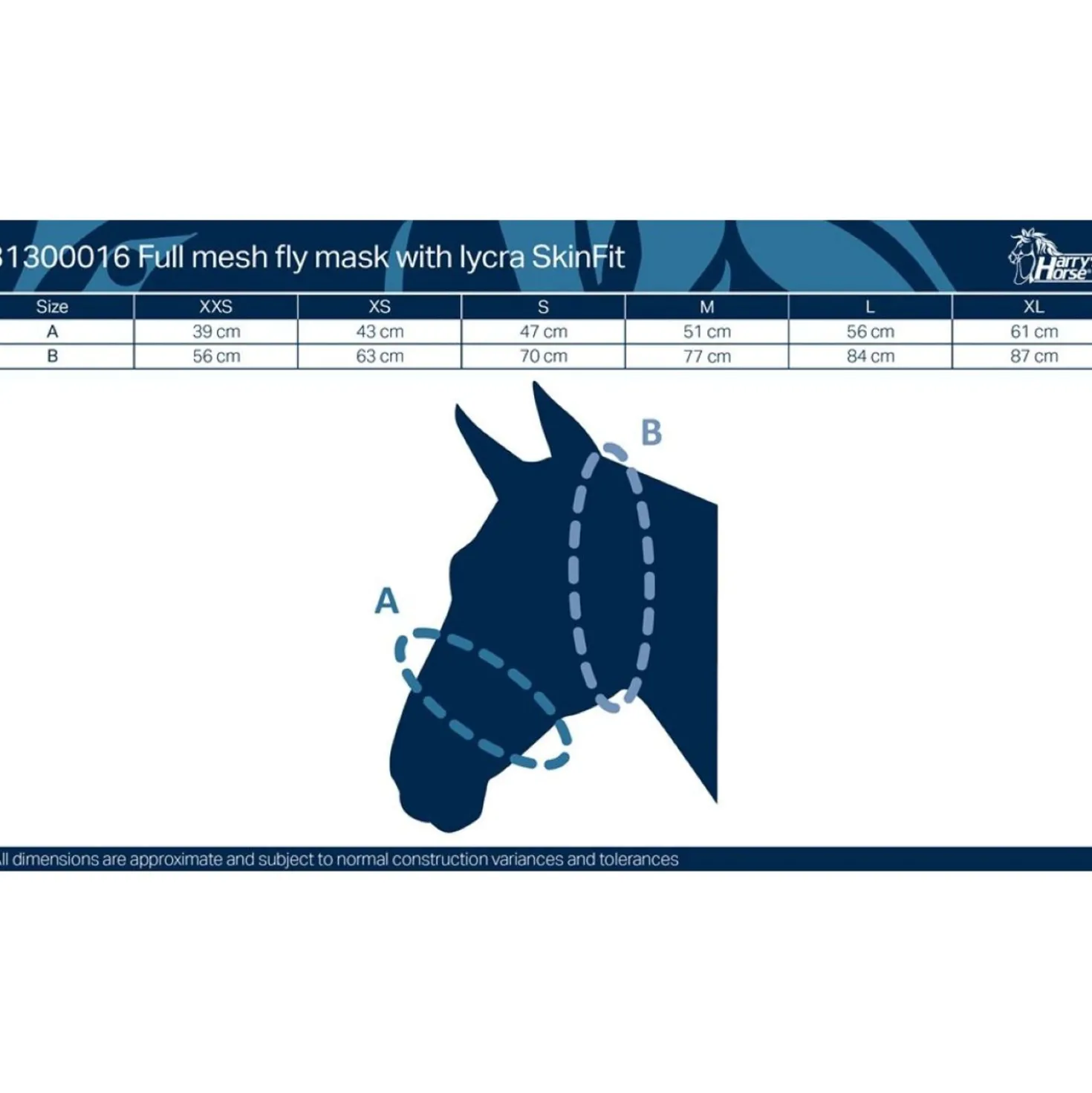 Harry's Horse Vliegenmasker SkinFit met Oren Zwart