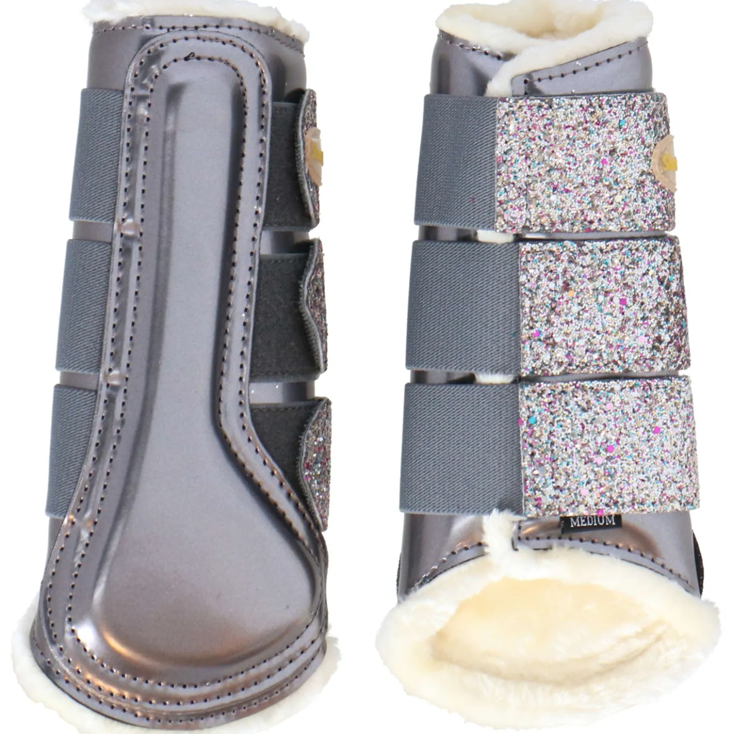 HB Showtime Beenbeschermers Gold Rush Glitter Grijs