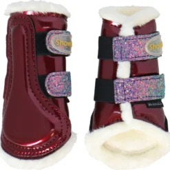 HB Showtime Beenbeschermers Gold Rush Glitter Little Sizes Burgundy