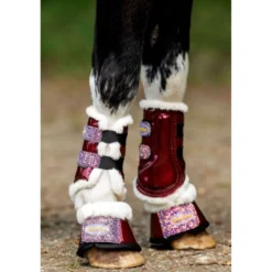 HB Showtime Beenbeschermers Gold Rush Glitter Little Sizes Burgundy