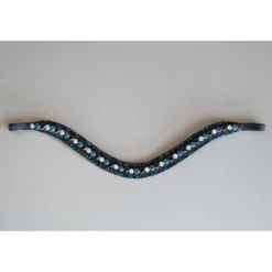 HB Showtime Frontriem Rocky Glitter Zwart/Navy Glitter