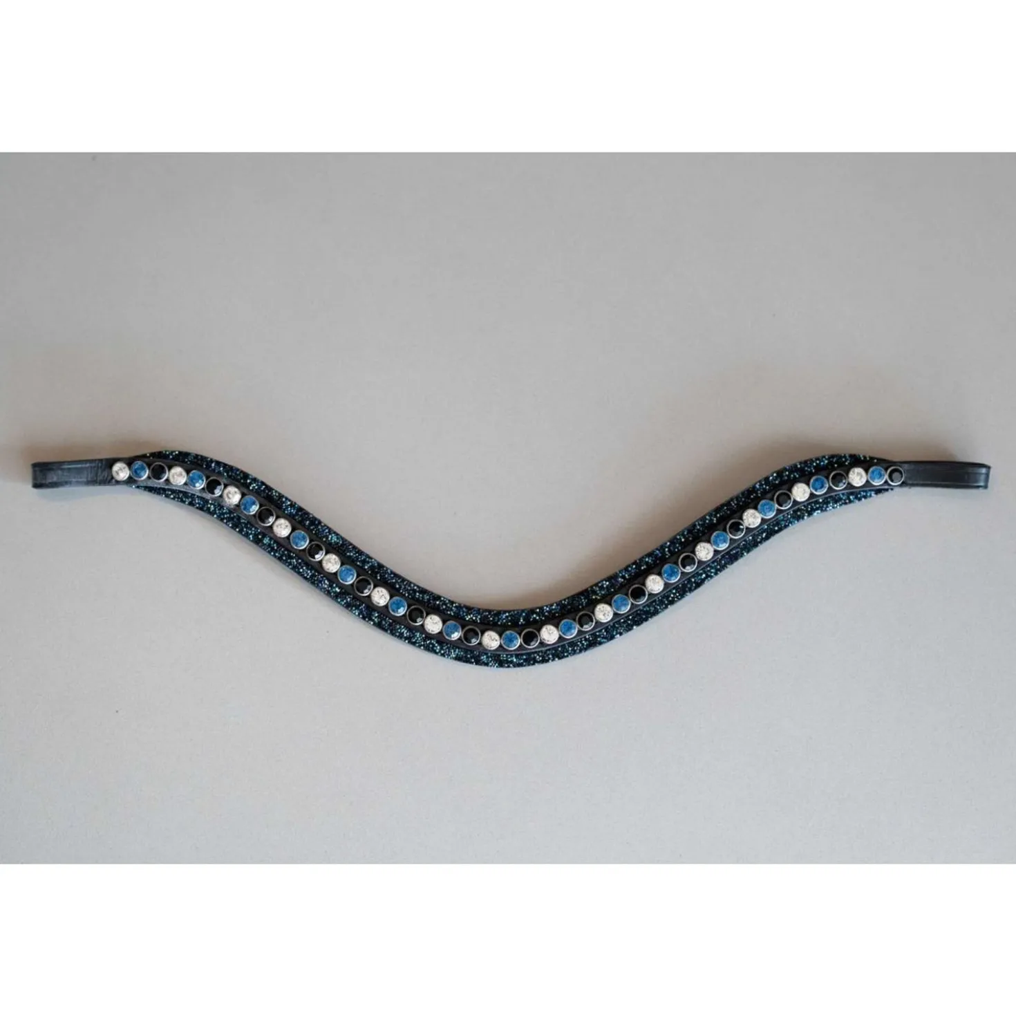 HB Showtime Frontriem Rocky Glitter Zwart/Navy Glitter