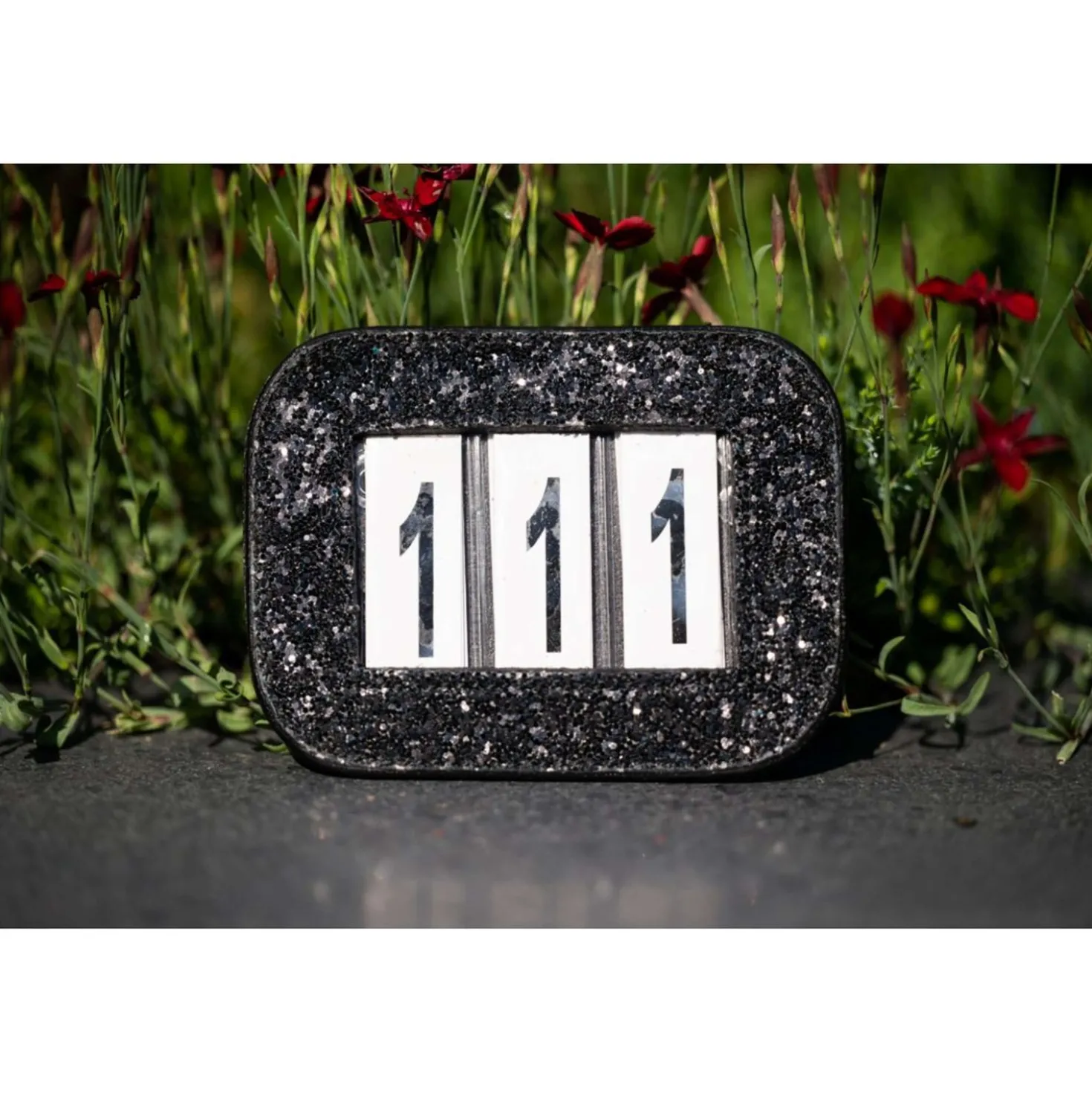 HB Startnummer Glitter Zwart