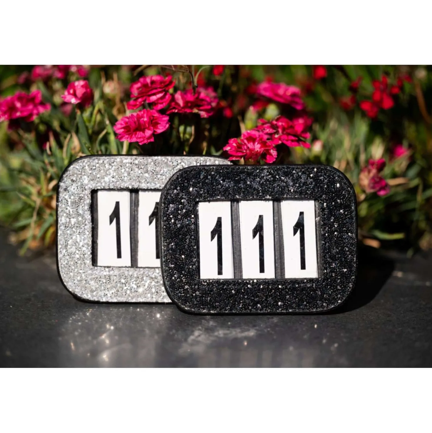 HB Startnummer Glitter Zwart