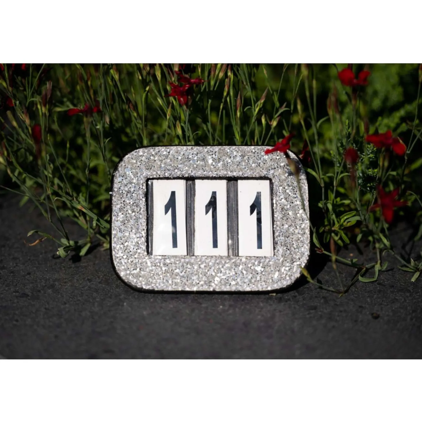 HB Startnummer Glitter Zwart/Grijs