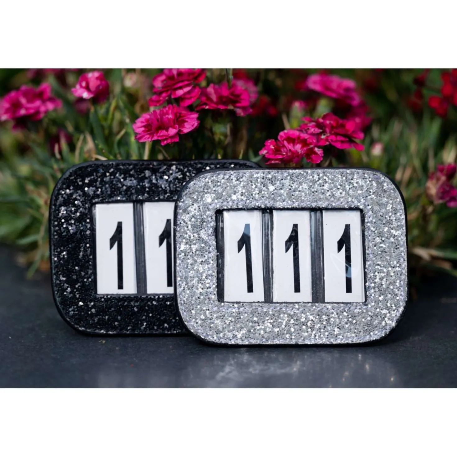 HB Startnummer Glitter Zwart/Grijs