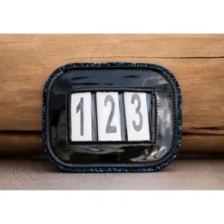 HB Startnummer Shine met Glitter Zwart/Navy Glitter