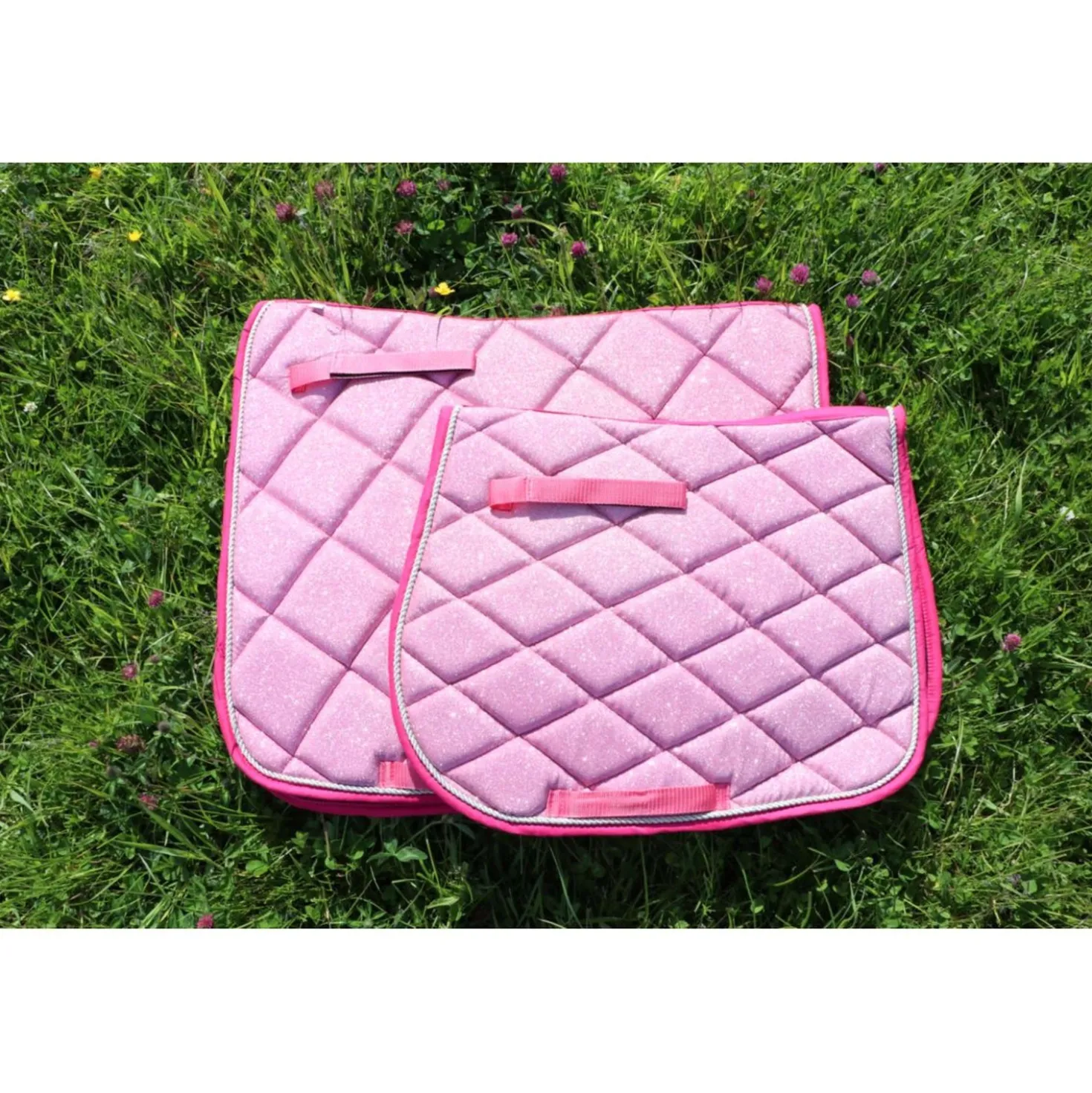 HB Zadeldekje Sparkling Glitter Springen Roze